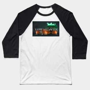 Happy Halloween (letters with BG) Baseball T-Shirt